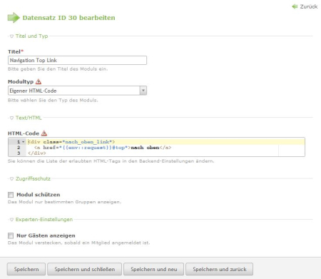 Contao: Modul anlegen